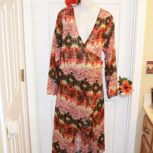 Norma Allen 3X Surplice Dress Hi Low Hem